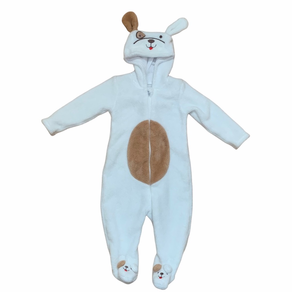 Snugabye Cozy Fleece Puppy One Piece With Hood Size 6M